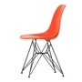 Vitra - Eames Plastic Side Chair DSR RE, basic dark / poppy red (felt glides basic dark)