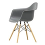 Vitra - Eames Plastic Armchair DAW RE, honey-colored ash / granite grey (basic dark felt glides)