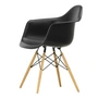 Vitra - Eames Plastic Armchair DAW RE, ash honey color / deep black (felt glides basic dark)