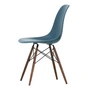 Vitra - Eames Plastic Side Chair DSW RE, dark maple / sea blue (basic dark felt glides)