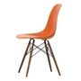 Vitra - Eames Plastic Side Chair DSW RE, dark maple / rust orange (basic dark felt glides)