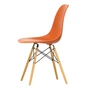 Vitra - Eames Plastic Side Chair DSW RE, maple yellowish / rust orange (black felt glides)