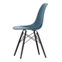 Vitra - Eames Plastic Side Chair DSW RE, maple black / sea blue (felt glides basic dark)