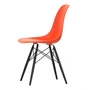 Vitra - Eames Plastic Side Chair DSW RE, black maple / poppy red (basic dark felt glides)