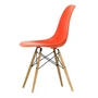 Vitra - Eames Plastic Side Chair DSW RE, honey-colored ash / poppy red (felt glides basic dark)