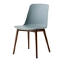& Tradition - Rely Side Chair HW71, walnut lacquered / light blue