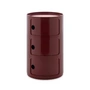 Kartell - New Big Componibili 3 container, h 69.5 cm, burgundy red