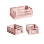 HAY - Colour Crate Basket S + Mini, blush, recycled (set of 3)