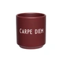 Design Letters - Porcelain mini mug, Carpe Diem / burgundy