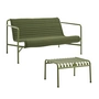 HAY - Palissade lounge sofa with quilted cushion + ottoman, olive