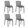 HAY - Palissade Chair with seat cushion, anthracite (set of 4)