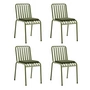 HAY - Palissade Chair with seat cushion, olive (set of 4)
