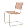Thonet - S 33 V chair, pearl white / lotus (fabric Rohi Cento)