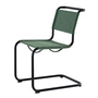 Thonet - S 33 V chair, deep black / malachite (Rohi Cento fabric)