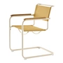 Thonet - S 34 V Armchair, pearl white / corn (Rohi Cento fabric) / oiled oak armrests