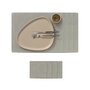 Lind DNA - Gift set Square L , Nupo light gray (4 placemats + 4 glass coasters)