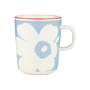 Marimekko - Oiva Juhla Unikko Mug with handle, 250 ml, white / lt.blue / orange red