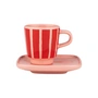Marimekko - Oiva Piccolo espresso cup with saucer, salmon red / orange red