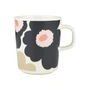 Marimekko - Oiva Unikko Mug with handle 250 ml, off white / charcoal / sand / pink