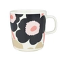 Marimekko - Oiva Unikko Mug with handle, 400 ml, off white / charcoal / sand / pink