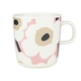 Marimekko - Oiva Unikko Mug with handle, 400 ml, off white / pink / sand / charcoal