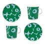 Marimekko - Oiva Unikko Breakfast set, white / green / light blue (4 pcs.)