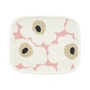 Marimekko - Oiva Unikko Serving Plate, 15 x 12 cm, white / pink / sand / charcoal