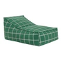 Nobodinoz - Vibes Long beanbag (for adults), green white windowpane