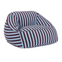 Nobodinoz - Ziggy Armchair beanbag (for adults), burgundy blue stripes
