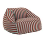 Nobodinoz - Ziggy Armchair beanbag (for adults), red teal green stripes
