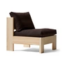 Form & Refine - Icon Lounge chair, matt lacquered pine / dark brown (fabric Kvardat 0370)