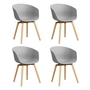 HAY - About A Chair AAC 22, lacquered oak / concrete grey 2. 0 (plastic glides) (set of 4)