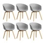 HAY - About A Chair AAC 22, lacquered oak / concrete grey 2. 0 (plastic glides) (set of 6)