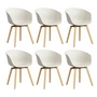 HAY - About A Chair AAC 22, lacquered oak / melange cream 2. 0 (plastic glides) (set of 6)