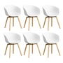 HAY - About A Chair AAC 22, lacquered oak / white 2. 0 (plastic glides) (set of 6)