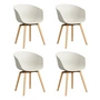 HAY - About A Chair AAC 22, lacquered oak / melange cream 2. 0 (plastic glides) (set of 4)