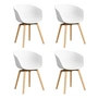 HAY - About A Chair AAC 22, lacquered oak / white 2. 0 (plastic glides) (set of 4)