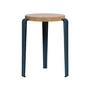 TipToe - LOU Stool, natural oak / night blue