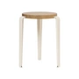TipToe - LOU Stool, natural oak / cream white