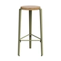 TipToe - BIG LOU Bar stool, oak / khaki green