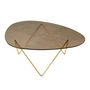 Gubi - Pedrera Coffee table, semi-matt brass / structured bronze glass