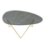 Gubi - Pedrera Coffee table, semi-matt brass / structured smoke glass