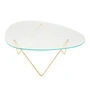 Gubi - Pedrera Coffee table, semi-matt brass / structured transparent glass