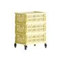 HAY - Side table on castors, medium, light yellow, recycled