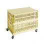 HAY - Side table on castors, large, light yellow, recycled