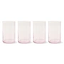 HKliving - Tube Drinking glass, H 12 cm / 400 ml, blush (set of 4)