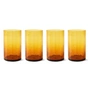 HKliving - Tube Drinking glass, H 12 cm / 400 ml, amber (set of 4)
