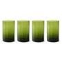 HKliving - Tube Drinking glass, H 12 cm / 400 ml, olive (set of 4)