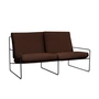 Ferm Living - Desert Outdoor 2-seater sofa, black / chestnut (Pure Bouclé)