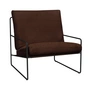 Ferm Living - Desert Outdoor armchair, black / chestnut (Pure Bouclé)